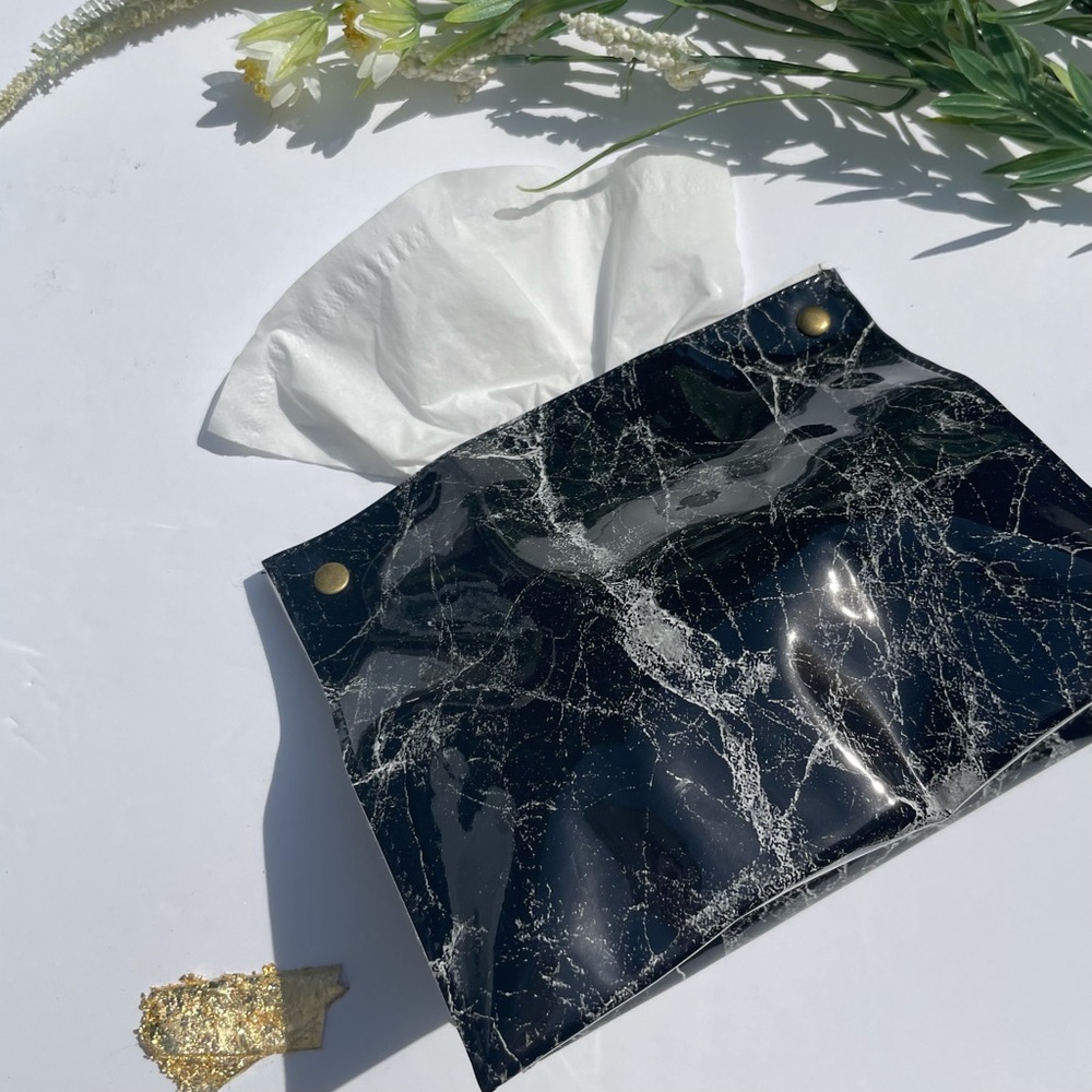 Black Marble Tissue Bag
